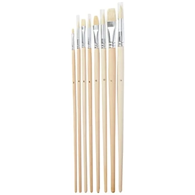 Immagine di Pebeo, Set di pennelli,8pz, Punta Tonda (Numeri 4,6,10,14) e Piatta(2,6,10,14)