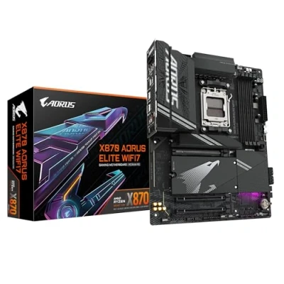 Immagine di GIGABYTE Scheda madre X870 AORUS ELITE WIFI7 Supporta CPU AMD Ryzen 9000, VRM a 16+2+2 fasi, fino 8000MHz DDR5 (OC), 3xPCIe 5.0, Wi Fi 7, LAN 2.5GbE, USB 4