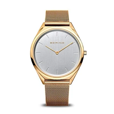 Immagine di BERING Unisex Analogico Quarzo Ultra Slim Orologio con Cinturino in Acciaio inossidabile e Vetro zaffiro 17039 334