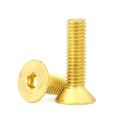 Immagine di Viti a testa svasata con esagono incassato esagonale piatto in ottone M2 M2.5 M3 M4 M5 M6 Bullone