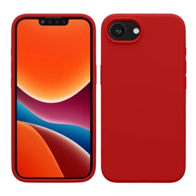 Immagine di kwmobile Cover per Apple iPhone 16e Custodia Back Case Smartphone in Silicone TPU Protezione Gommata rosso classico