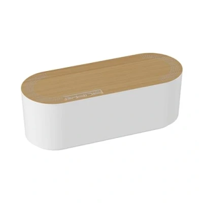 Immagine di D Line EU/CTUSMLO/SW Scatola Portacavi, Raccogli Cavi, Organizzatore Nascondi Fili Piccolo, Bianco con Coperchio Effetto Legno