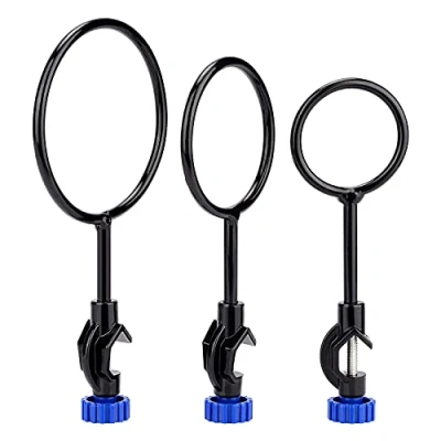 Immagine di Labasics Set di 3 Anelli Supporto per Laboratorio in Ferro con Testina, Diametro 60mm, 80mm, 100mm Esperimenti Laboratorio, Robusti e Resistenti alla Corrosione, Lab Support Ring