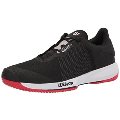 Immagine di Wilson Scarpe da tennis Per uomo, KAOS SWIFT, Nero/Celeste/Rosso, 40 2/3, tutte le superfici, tutti i tipi di giocatori, WRS327530E070