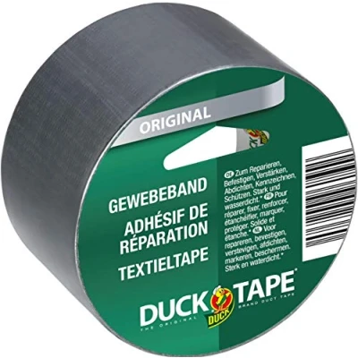 Immagine di Duck tape 106 08 Original nastro di tessuto per riparare, legare e fissare, 50 mm x 5 m, Argento