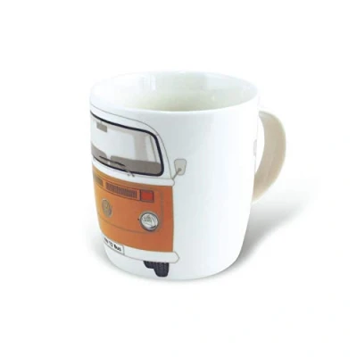 Immagine di Brisa VW Collection Volkswagen tazza in ceramica da tè, caffè, latte, cappuccino, T2 Bus design (Bus Fronte/Arancione)