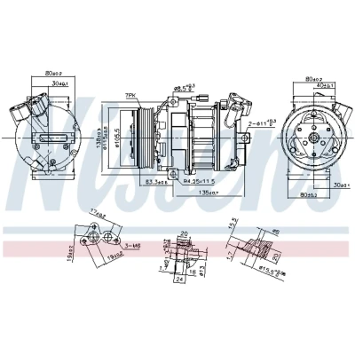 Immagine di NISSENS 890269 Compressore Aria Condizionata DCS17IC 12 PAG 46 R 134a OPEL: Vivaro B Van, Combi, RENAULT: Trafic 3 Bus,
