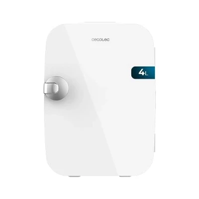 Immagine di Cecotec Mini Frigorifero Bolero MiniCooling 4L Rio White, 12V 220V, Compatibile con auto e roulotte, Funzione di raffreddamento riscaldamento, Intervallo temperatura 5 65C, Trasporto facile