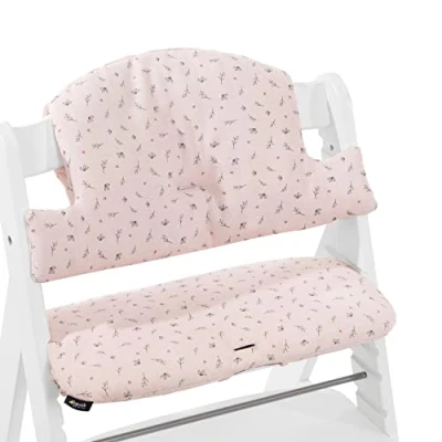 Immagine di hauck Cuscino Seggiolone Highchair Pad Select Alpha+, Beta+ in Cotone Facile da Fissare, 2 Pezzi Fiori, Rosa Jersey