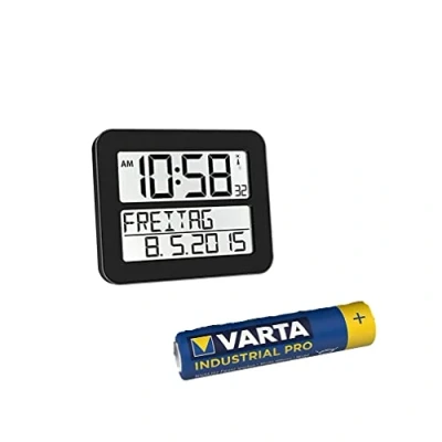 Immagine di TFA Dostmann Timeline Max Orologio radiocontrollato digitale, in plastica (nero con batterie)