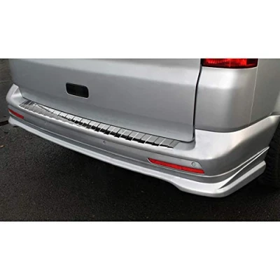 Immagine di Avisa Protezione paraurti Posteriore in Acciaio Inox Compatibile con VW Transporter T5 2003 2015 (Tutti) &amp; T6 / FL 2019 (Porte Posteriori) &#039;Ribs&#039;