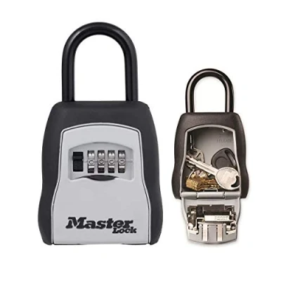 Immagine di Master Lock Cassaforte Per Chiavi [Medio] [Con Arco] 5400Eurd Casseta Di Sicurezza Chiavi, Nero/Grigio, Medium