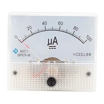 Immagine di FITYLE Classe 2.5 Precisione DC0 50μa, 0μa, 0 20A Rettangolare Analogico Panel Meter Amperometro Bianco, DC 100uA