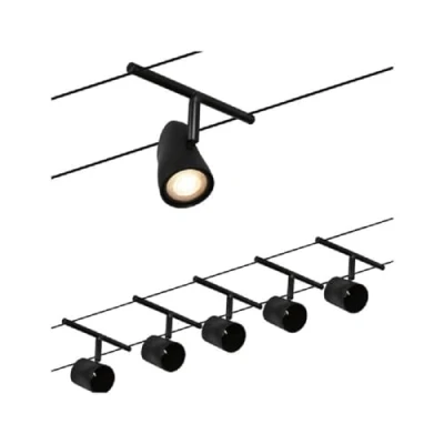 Immagine di Paulmann WireDC Set Cup Sistema di illuminazione base su cavo GU5.3 Nero (opaco), Cromo
