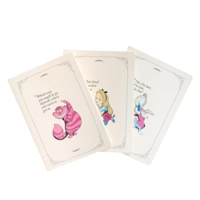 Immagine di Grupo Erik: Set 3 Quaderni A5 Alice nel Paese delle Meraviglie Pack da personalizzare, con copertina flessibile, carta 80g/m², Gadget