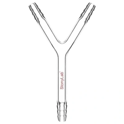 Immagine di stonylab Adattatore di Collegamento in Vetro, per Connettore Vetro Borosilicato 8 mm O.D. Forma Y Tubo a 3 Vie Laboratorio Controllo del Flusso d&#039;Aria Lab Supply