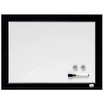 Immagine di Nobo Piccola Lavagna Magnetica con Cornice Nera, Montabile a Parete, Include Kit di Fissaggio, per Casa / Ufficio, 585 mm x 430
