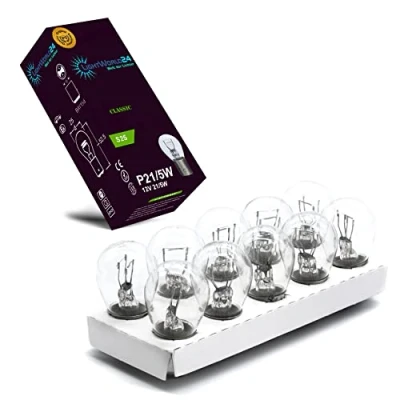 Immagine di LIGHTWORLD24 10 lampadine BAY15D P21W/5W per auto, 12V, 21 Watt, 5 luce del freno, lampadina a sfera posteriore, di stop, indicatore direzione