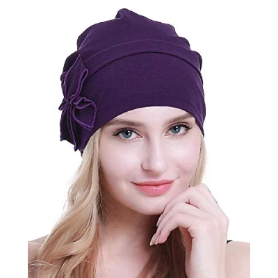 Immagine di osvyo Chemo Headwear Turbante Cap per le donne Cancro Beanie perdita di capelli imballaggio sigillato COTONE ROSSO RUST Taglia unica