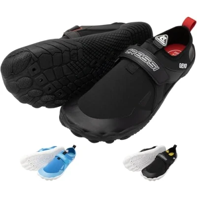 Immagine di CRESSI Geko Shoes Black/Red 45 Scarpa da Scoglio Unisex Ideale per Un’Esperienza Immersiva nell’Ambiente Acquatico con Una Connessione Diretta al Fondale Marino, Nero/Rosso,