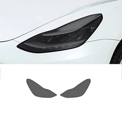 Immagine di per Tesla Model Y 2020, Pellicola protettiva fari auto Tinta Protezione fanale posteriore Adesivo in TPU trasparente nero fumé
