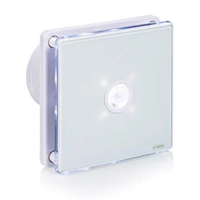 Immagine di STERR Bianco Aspiratore Bagno 100 mm com LED + PIR Ventilatore Da Silenzioso Moderno