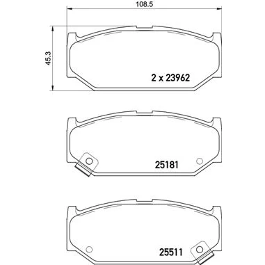 Immagine di BREMBO P 79 031 Kit pastiglie freno con segnalatore acustico usura senza accessori SUZUKI: SWIFT 3, 4