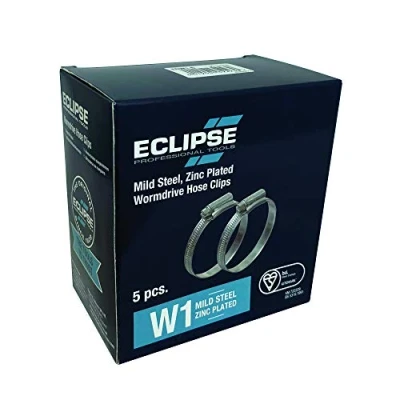 Immagine di Eclipse Professional Tools ECW1 4X W1, confezione da 5 fascette stringitubo a vite senza fine in acciaio dolce 85 100 mm (3 ⅛&quot; 4&quot;)