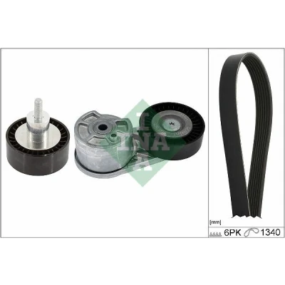 Immagine di INA 529 0551 10 Kit cinghie Poly V Controllare corsa libera generatore ed ev. sostituire FORD: Transit Custom V362 Bus