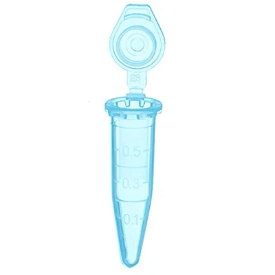 Immagine di MUHWA Tubo microcentrifuga graduato in polipropilene da 1000 pezzi con tappo a scatto, microtubi 0,5 ml (blu)