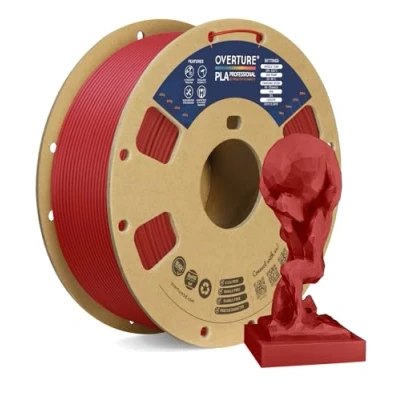 Immagine di OVERTURE PLA Plus (PLA+) Filamento 1.75mm, Toughness Enhanced Roll, Professionale Tenacia, 1kg Filamento(2.2lbs), Precisione Dimensionale 99% Probabilità +/ 0.03 mm (Rosso Fresco)