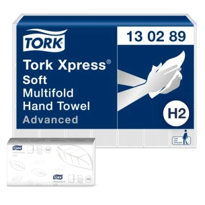 Immagine di Tork 130289 Xpress asciugamani intercalati Advanced Soft piegati a Z, 2 veli, compatibili con sistema H2, 21 x 180 (25,5 cm)