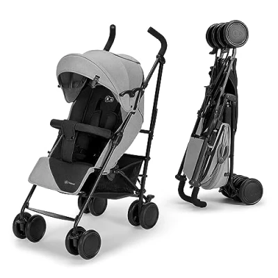Immagine di kk Kinderkraft Passeggino Leggero SIESTA, Pieghevole Veloce Compatto, Schienale reclinabile, Barra di sicurezza, Posizione Nanna, Accessori, fino a 22 kg, Grigio