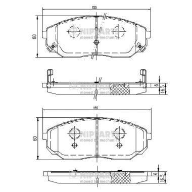 Immagine di Kit pastiglie freno, Freno a disco NIPPARTS J3600318