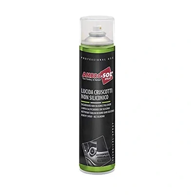 Immagine di Ambro Sol A468 Lucida Cruscotti Non Siliconico, Rimuove la Polvere, e Ravviva Parti in Plastica, per Tipi di Cruscotti, Bomboletta Spray Banda Stagnata Riciclabile 600 ml, giallo paglierino