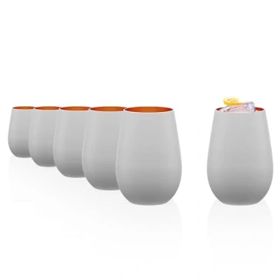 Immagine di Stölzle Lausitz bicchieri 465 ml I Set da 6 lavabili in lavastoviglie infragibili universali per acqua, succhi, whisky bianco bronzo