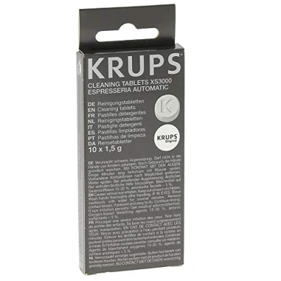 Immagine di Krups XS 3000 Pastiglie detergenti per Espresseria Automatic Singolo 1 confezione Trasparente, bianco.