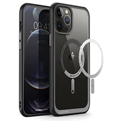 Immagine di SUPCASE Cover per iPhone 13 Pro Max (2021) 6,7 pollici, Ricarica Compatibile con MagSafe, Custodia Ibrida Antiurto Protezione Trasparente (Nero)
