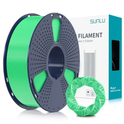 Immagine di SUNLU Filamento PLA+ 1.75 mm per Stampante 3D e Penne 3D, PLA Plus 1KG,Neatly Wound, Precisione di Tolleranza del +/ 0.02 (Verde)
