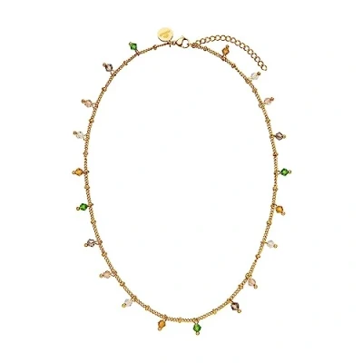 Immagine di Purelei® collana boho (oro, oro rosa), impermeabile filigrana da donna, catena in Acciaio inox con perle di vetro colorate, regalo lunghezza regolabile 40 45 cm, inossidabile