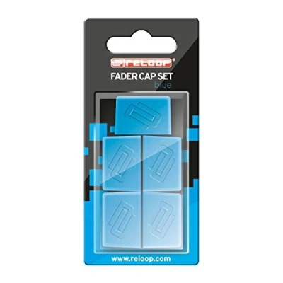 Immagine di Reloop Fader Cap Set blue 5 Caps, rivestimento in gomma per una stretta presa, Compatibile con la maggior parte dei mixer e controller DJ, blu