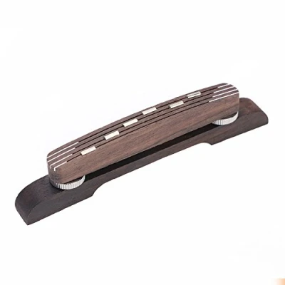 Immagine di ponte in legno per chitarra, regolabile palissandro, accessorio di riparazione chitarra jazz a 6 corde