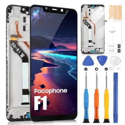 Immagine di LCD Schermo per Xiaomi Pocophone F1 Display Poco M1805E10A 6,18&quot; Digitazer Touch Screen Assembly con Riparazione Kit (Nero Cornice)
