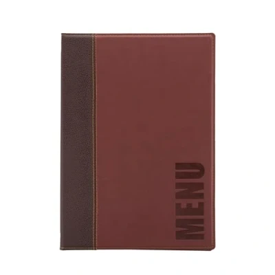 Immagine di SECURIT Porta Menu Linea Trendy Per Caffè, Ristoranti, Bar Similpelle Formato A4 1 Doppio Inserto Incluso Colore Bordeaux