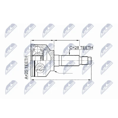 Immagine di NTY NPZ KA 349 Kit Giunto Omocinetico KIA: SORENTO 1