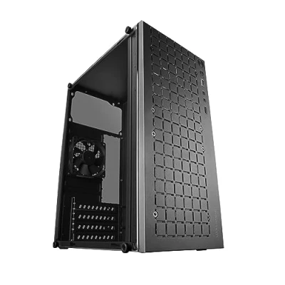 Immagine di Mars Gaming MC 1000, Case Compatto MicroATX, Design Frontale Metal Mesh, Finestra Laterale Completa, 1x Ventola FDB 80mm Ultra Silenziosa, Nero