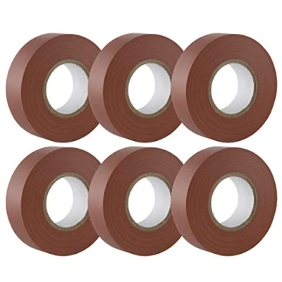 Immagine di GTSE Nastro isolante marrone 19 mm x 20 m Robusto ed autoadesivo Per proteggere, unire e riparare cavi 6 rotoli