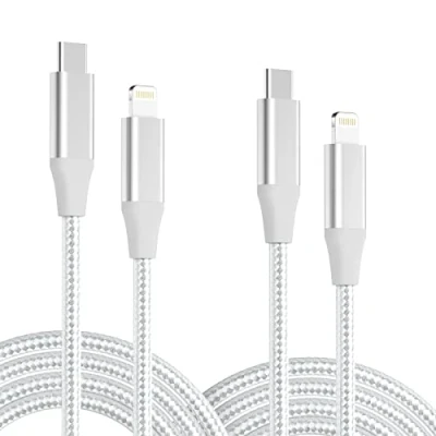 Immagine di iPhone Cavo Lightning [Apple MFi certificato]2m/2 Pezzi Tipo C in Nylon Power Delivery Carica Rapida Caricatore per 13/13 Pro/13 Mini/12/12 Pro/11/11 Pro/Max/XR/XS/X/8,ipad