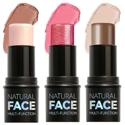 Immagine di Nivofu 3PCS Contouring Viso Stick Blush Highlight Stick, Trucco in Bronzer Multiuso, non Grasso e Impermeabile, Texture Leggera ed Effetto Naturale, Dewy