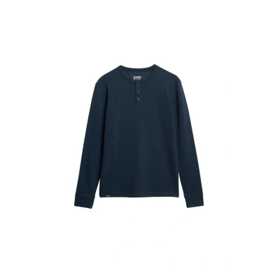 Immagine di Superdry THE Merchant Store Grandad Maglietta a manica lunga, Uomo, Taglia: Medium, Eclipse navy